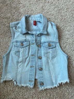 H&M Light Blue Denim Vest with Red Tag
